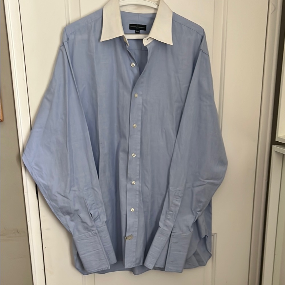 Men's Blue Shirt with White Collar